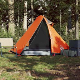 vidaXL Koepeltent 2-persoons waterdicht grijs en oranje