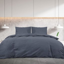 vidaXL Dekbedovertrekset 200x220 cm katoen antracietkleurig