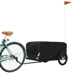 vidaXL Fietstrailer 45 kg ijzer zwart