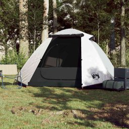 vidaXL Koepeltent 2-persoons waterdicht verduisterend stof wit