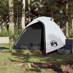 vidaXL Koepeltent 3-persoons waterdicht verduisterend stof wit