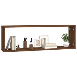 vidaXL Wandschappen kubus 2 st 80x15x26,5 cm bewerkt hout bruineiken
