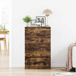 vidaXL Dressoir 60x35x98,5 cm bewerkt hout gerookt eikenkleurig