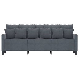 vidaXL Driezitsbank 180 cm fluweel donkergrijs