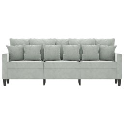 vidaXL Driezitsbank 180 cm fluweel lichtgrijs