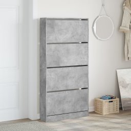 vidaXL Schoenenkast met 4 klaplades 80x21x163,5 cm betongrijs