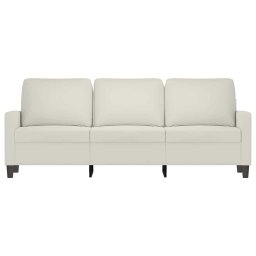 vidaXL Driezitsbank 180 cm fluweel crèmekleurig