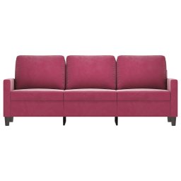 vidaXL Driezitsbank 180 cm fluweel wijnrood
