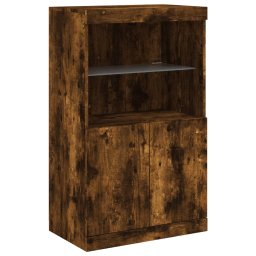 vidaXL Dressoir met LED-verlichting 60,5x37x100 cm gerookt eikenkleur