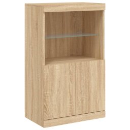 vidaXL Dressoir met LED-verlichting 60,5x37x100 cm sonoma eikenkleurig