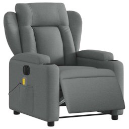 vidaXL Massagestoel elektrisch verstelbaar stof donkergrijs