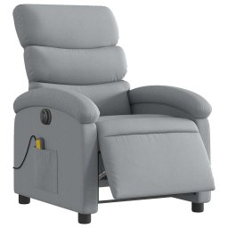 vidaXL Massagestoel elektrisch verstelbaar stof lichtgrijs