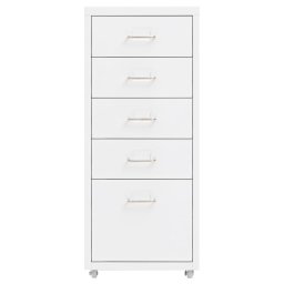 vidaXL Ladeblok verrijdbaar 28x41x69 cm metaal wit