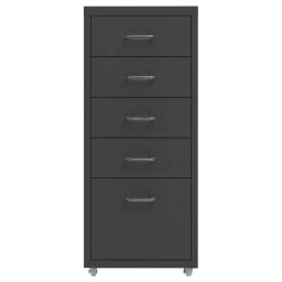 vidaXL Ladeblok verrijdbaar 28x41x69 cm metaal antracietkleurig