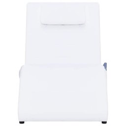 vidaXL Massage chaise longue met kussen kunstleer wit