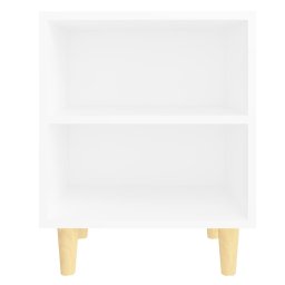 vidaXL Nachtkastje met massief houten poten 40x30x50 cm wit