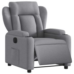 vidaXL Fauteuil elektrisch verstelbaar stof lichtgrijs