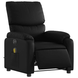 vidaXL Massagestoel verstelbaar elektrisch kunstleer zwart
