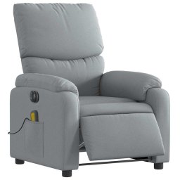 vidaXL Massagestoel elektrisch verstelbaar stof lichtgrijs
