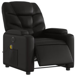 vidaXL Massagestoel verstelbaar elektrisch kunstleer zwart
