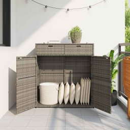 vidaXL Tuinkast 105x55x113 cm poly rattan grijs