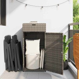 vidaXL Tuinkast 55x55x111 cm poly rattan grijs