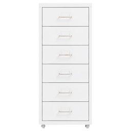 vidaXL Ladeblok verrijdbaar 28x41x69 cm metaal wit