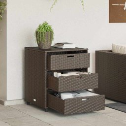 vidaXL Tuinkast 55x59x69 cm poly rattan bruin