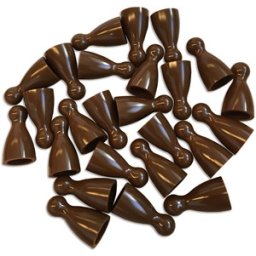 Plastic Spel Pionnen 12x24mm Bruin (100 stuks)