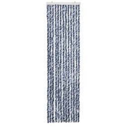 vidaXL Vliegengordijn 56x185 cm chenille blauw, wit en zilver
