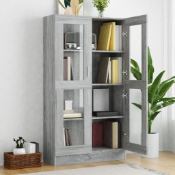 vidaXL Vitrinekast 82,5x30,5x150 cm bewerkt hout grijs sonoma eiken