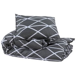 vidaXL Dekbedovertrekset 200x220 cm katoen donkergrijs en wit