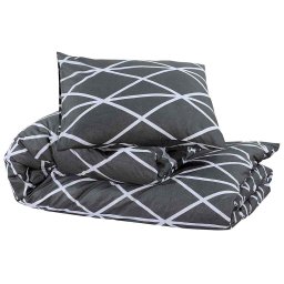 vidaXL Dekbedovertrekset 140x200 cm katoen donkergrijs en wit