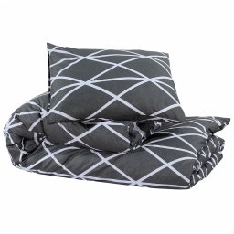vidaXL Dekbedovertrekset 200x200 cm katoen donkergrijs en wit