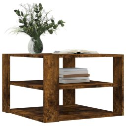 vidaXL Salontafel 58x58x40 cm bewerkt hout gerookt eikenkleurig