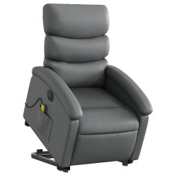 vidaXL Sta-op-massagestoel elektrisch kunstleer grijs