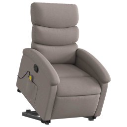 vidaXL Sta-op-massagestoel verstelbaar stof taupe