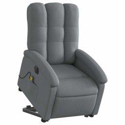vidaXL Sta-op-massagestoel elektrisch verstelbaar stof donkergrijs