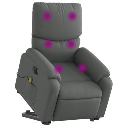 vidaXL Sta-op-massagestoel elektrisch verstelbaar stof donkergrijs