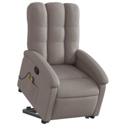 vidaXL Sta-op-massagestoel verstelbaar stof taupe