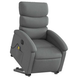 vidaXL Sta-op-massagestoel elektrisch verstelbaar stof donkergrijs
