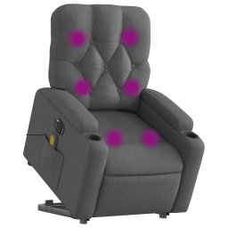 vidaXL Sta-op-massagestoel elektrisch verstelbaar stof donkergrijs