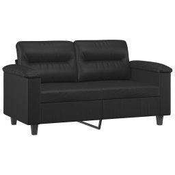 vidaXL 2-delige Loungeset met kussens kunstleer zwart