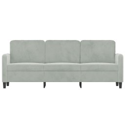 vidaXL Driezitsbank 180 cm fluweel lichtgrijs