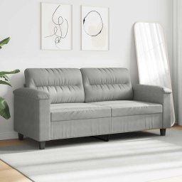vidaXL Tweezitsbank 140 cm microvezelstof lichtgrijs