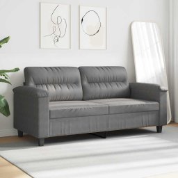 vidaXL Tweezitsbank 140 cm microvezelstof donkergrijs