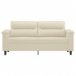 vidaXL Tweezitsbank 140 cm kunstleer crèmekleurig