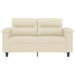 vidaXL Tweezitsbank 120 cm kunstleer crèmekleurig