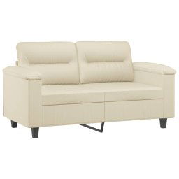 vidaXL 2-delige Loungeset met kussens kunstleer crème
