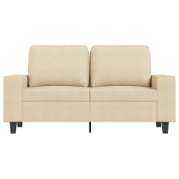 vidaXL Tweezitsbank 120 cm stof crèmekleurig